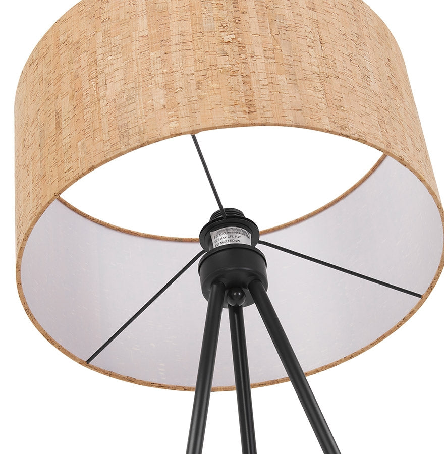 Aurelia | Driepoot Vloerlamp – Kurken kap – Elegante uitstraling-OfficeKing