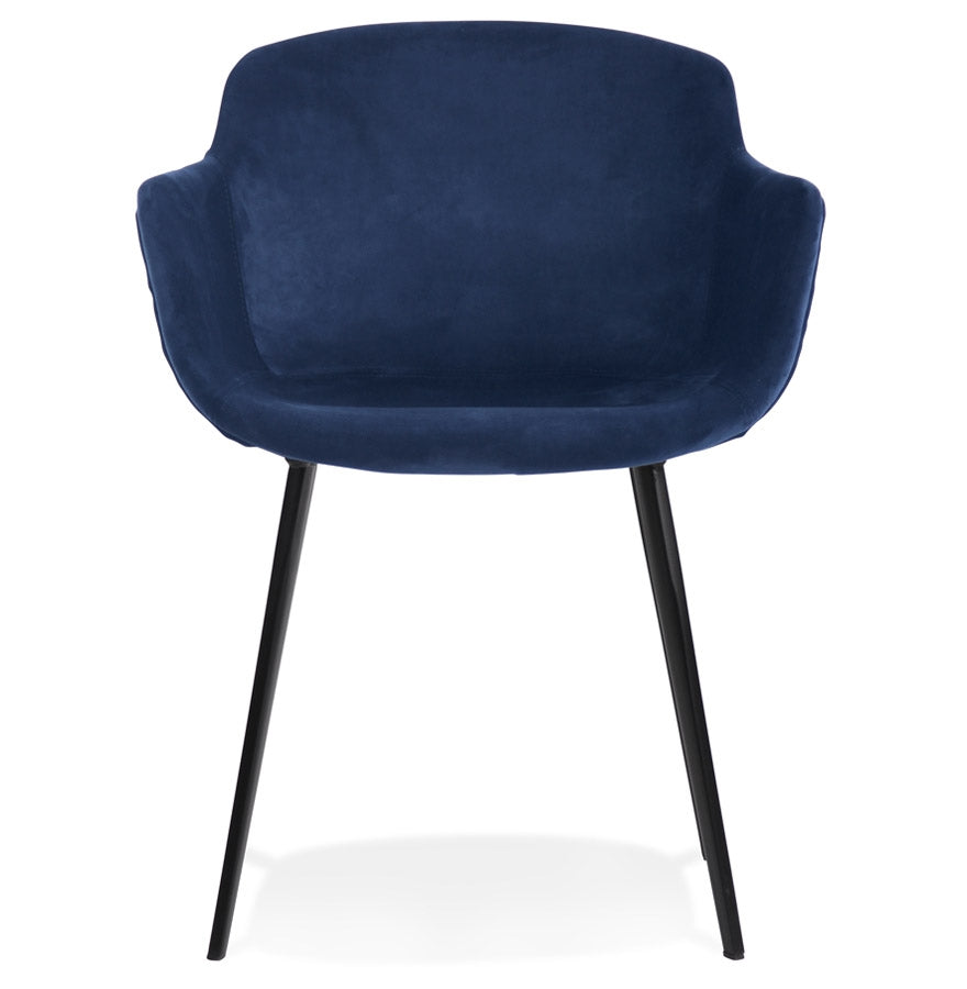Veloria | Luxe fauteuil met armleuningen – blauw velours – tijdloos design