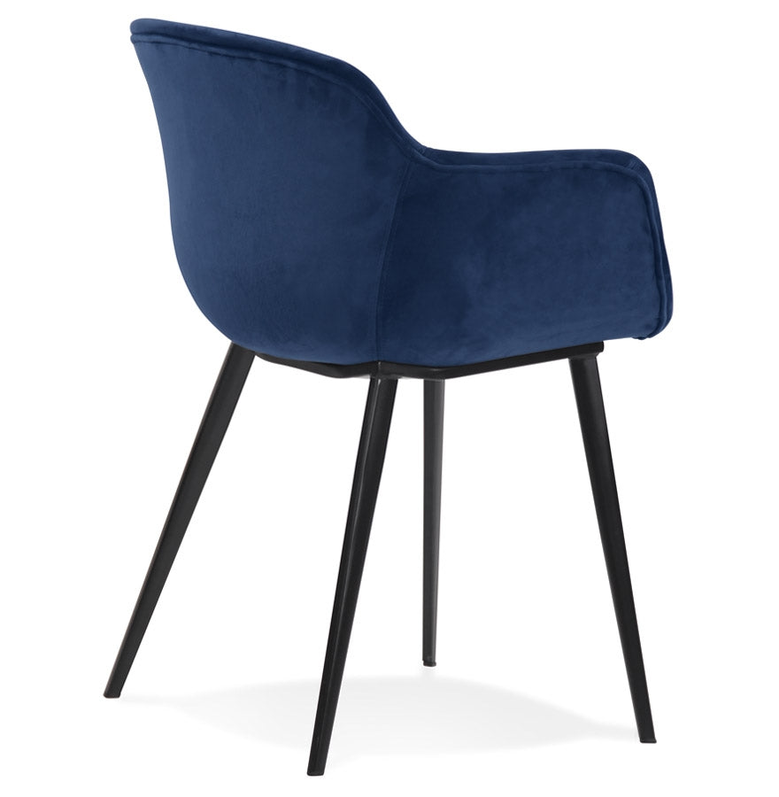 Veloria | Luxe fauteuil met armleuningen – blauw velours – tijdloos design
