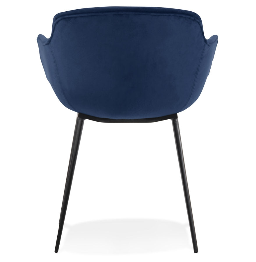Veloria | Luxe fauteuil met armleuningen – blauw velours – tijdloos design