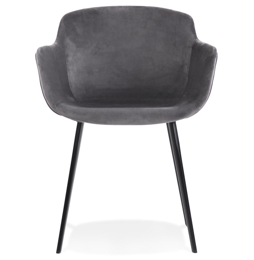Veloria | Luxe grijze velours fauteuil met armleuningen