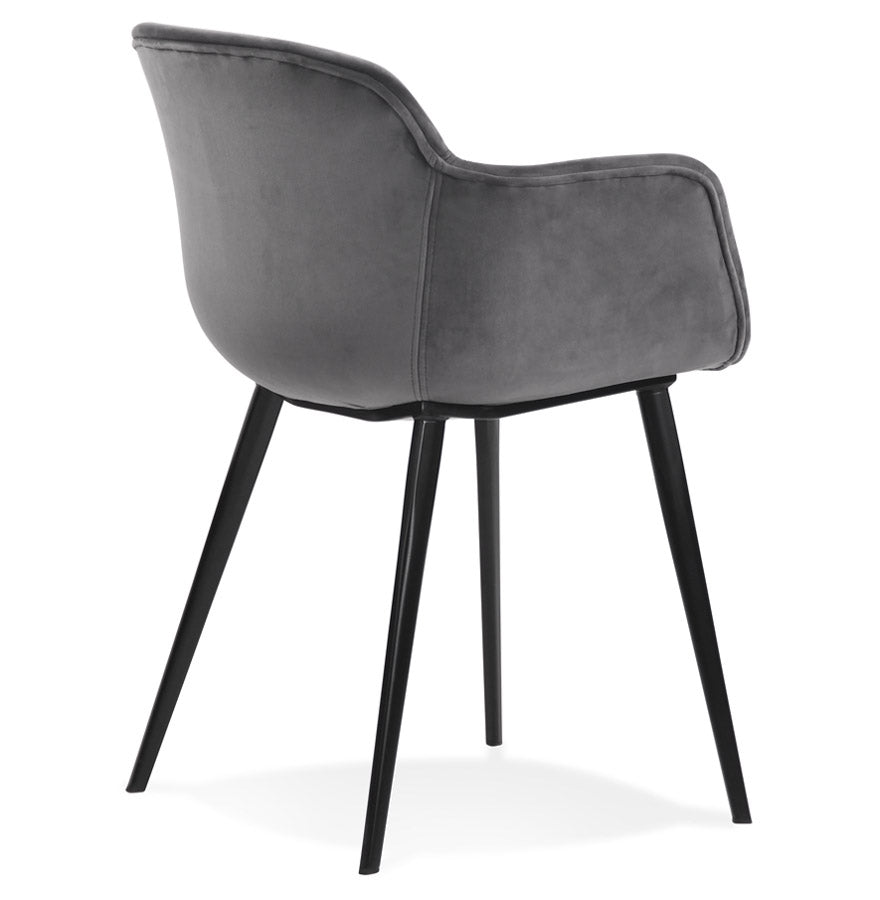 Veloria | Luxe grijze velours fauteuil met armleuningen