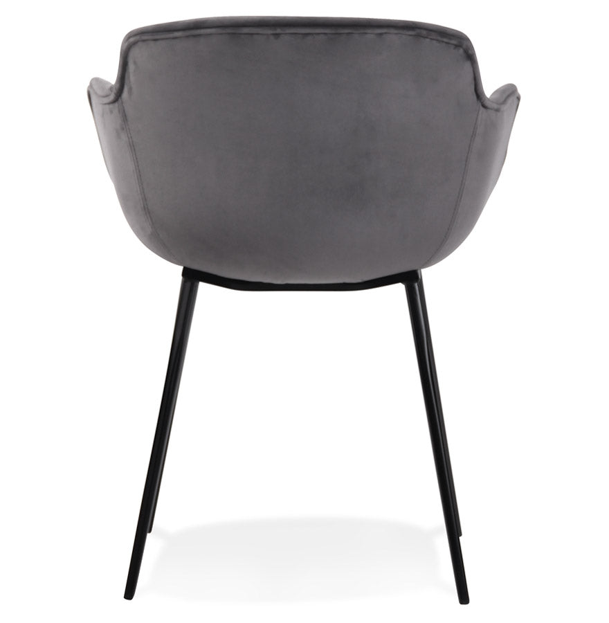 Veloria | Luxe grijze velours fauteuil met armleuningen