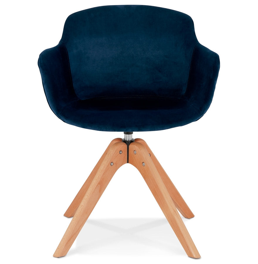 Velouria | Luxe fauteuil met armleuningen - elegant design - natuurlijk hout
