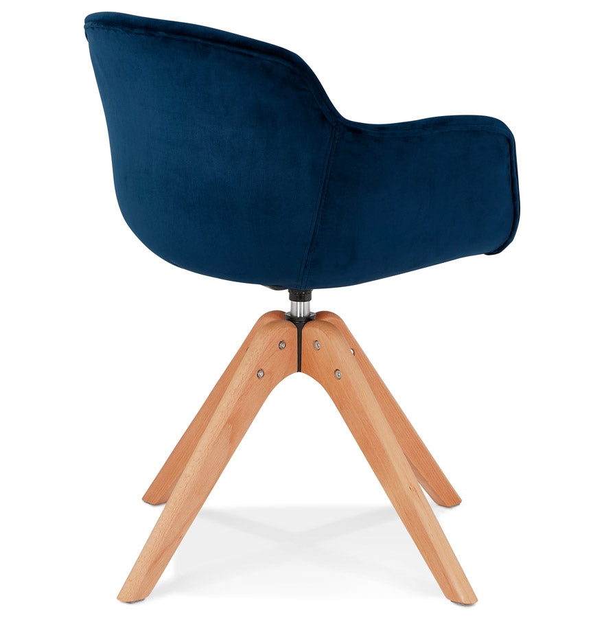 Velouria | Luxe fauteuil met armleuningen - elegant design - natuurlijk hout