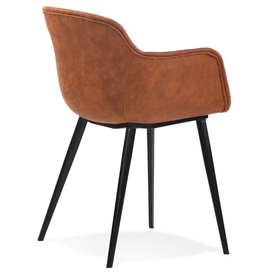 Derbelle | Luxe fauteuil met armleuningen – bruin microvezel