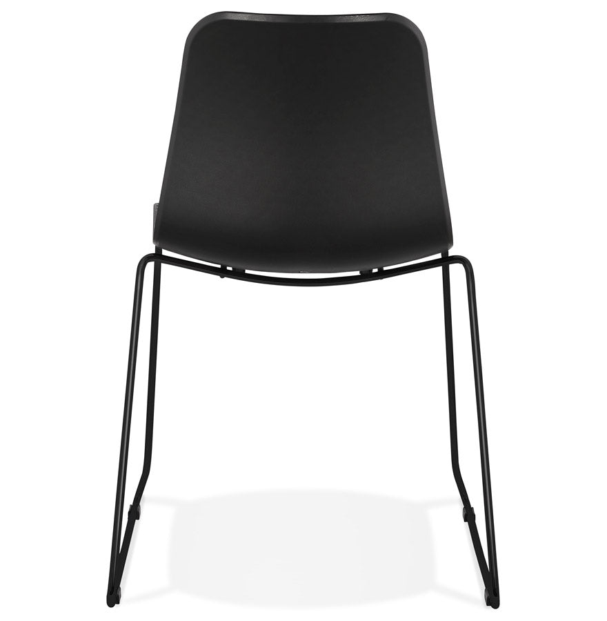 Noxara | Luxe zwarte stoel met metalen poten-OfficeKing