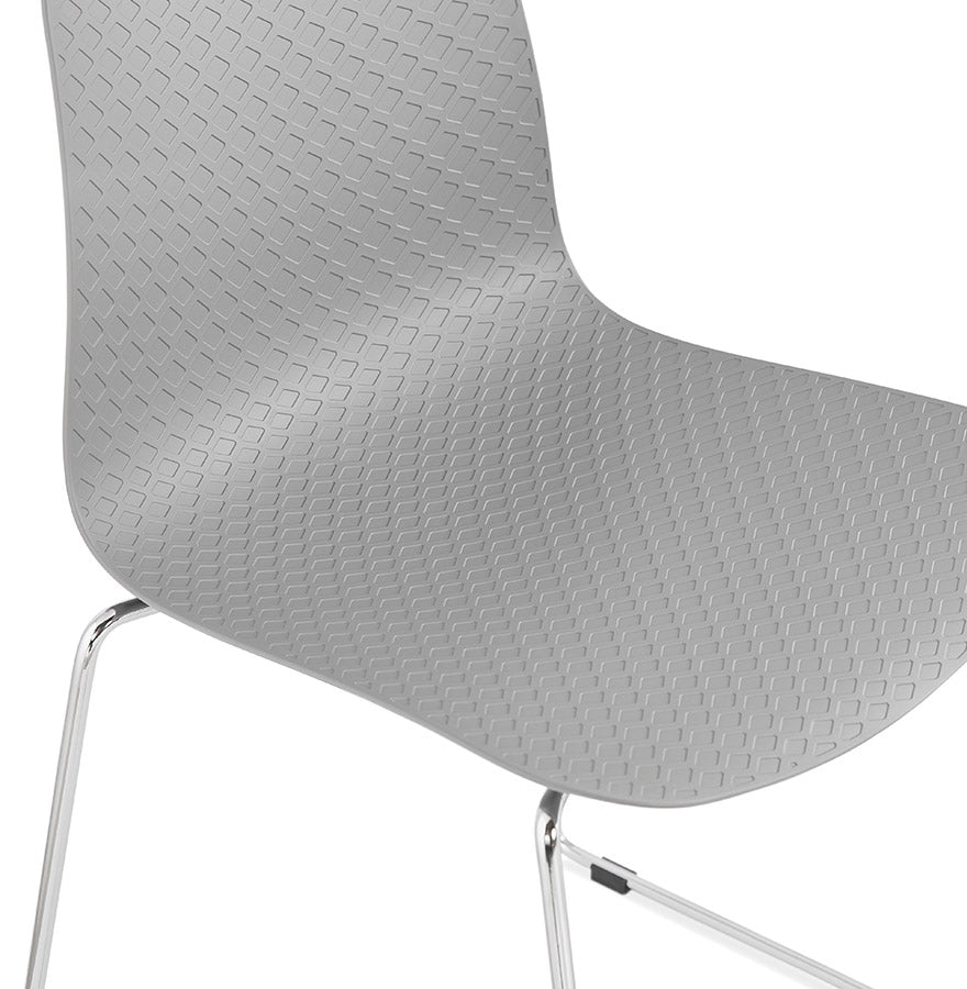 Verano | Luxe grijze kunststof stoel β verchroomde voeten-OfficeKing