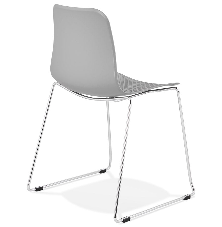 Verano | Luxe grijze kunststof stoel β verchroomde voeten-OfficeKing