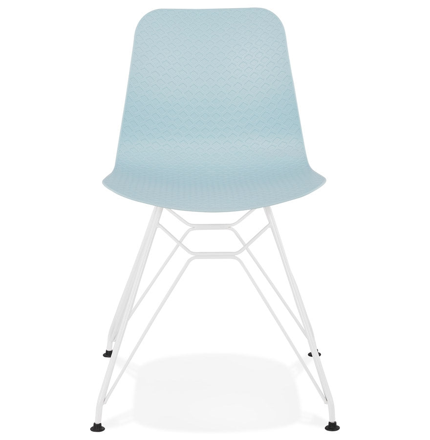 Aurelia | Luxe blauwe fauteuil met metalen voet - modern design