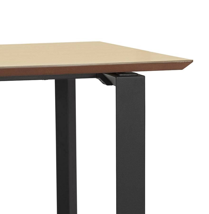 Gimara | Elegantes rechteckiges Bureau – natuurkleurig hout en zwart metaal – 130x70 cm-OfficeKing