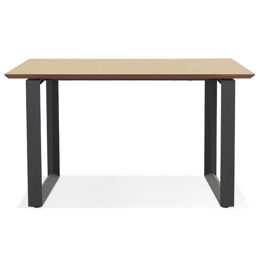 Gimara | Elegantes rechteckiges Bureau – natuurkleurig hout en zwart metaal – 130x70 cm-OfficeKing