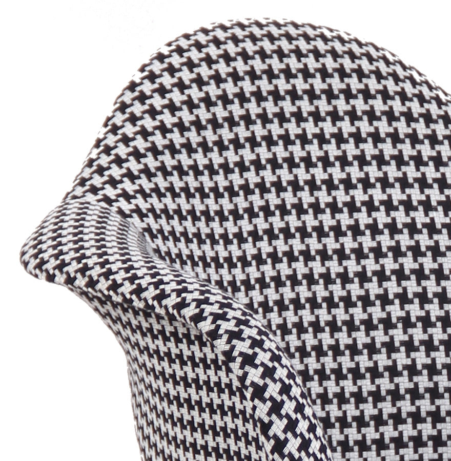 Luxevo | Stijlvolle designstoel met armleuningen - Pied-de-Poule print