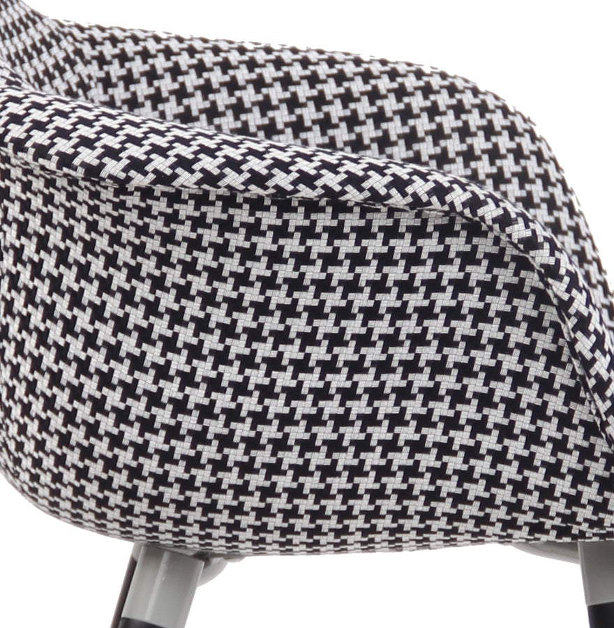Luxevo | Stijlvolle designstoel met armleuningen - Pied-de-Poule print