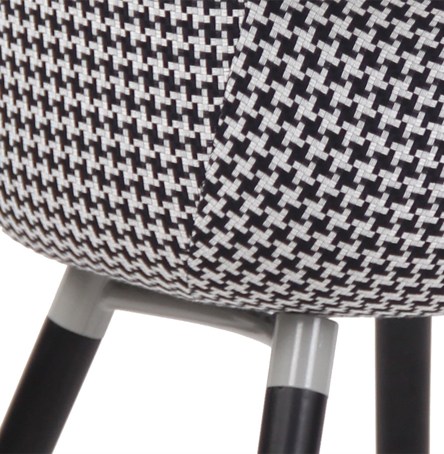 Luxevo | Stijlvolle designstoel met armleuningen - Pied-de-Poule print