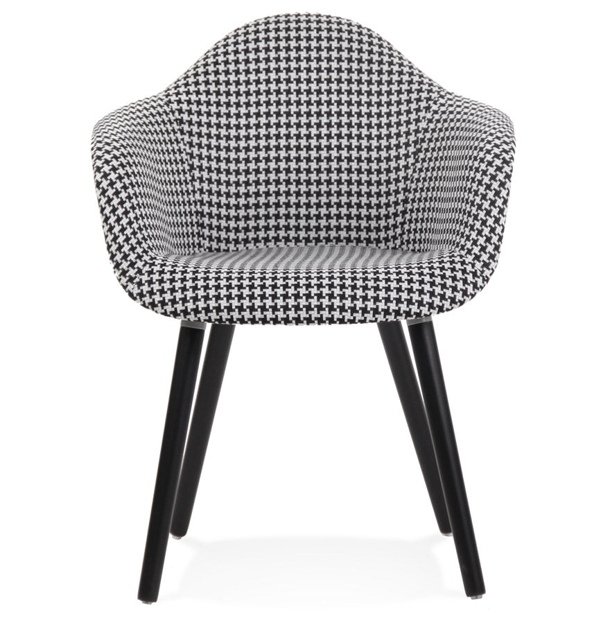 Luxevo | Stijlvolle designstoel met armleuningen - Pied-de-Poule print