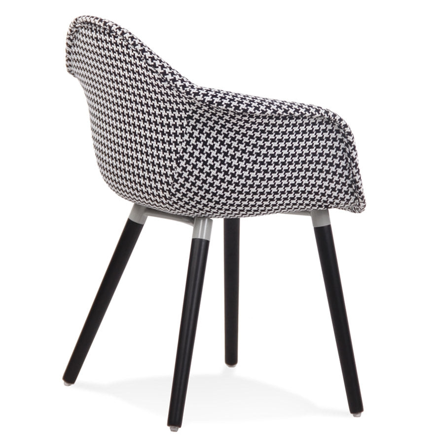 Luxevo | Stijlvolle designstoel met armleuningen - Pied-de-Poule print