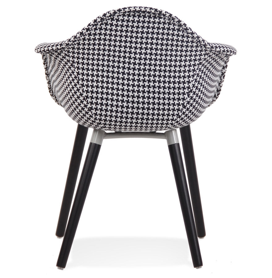 Luxevo | Stijlvolle designstoel met armleuningen - Pied-de-Poule print