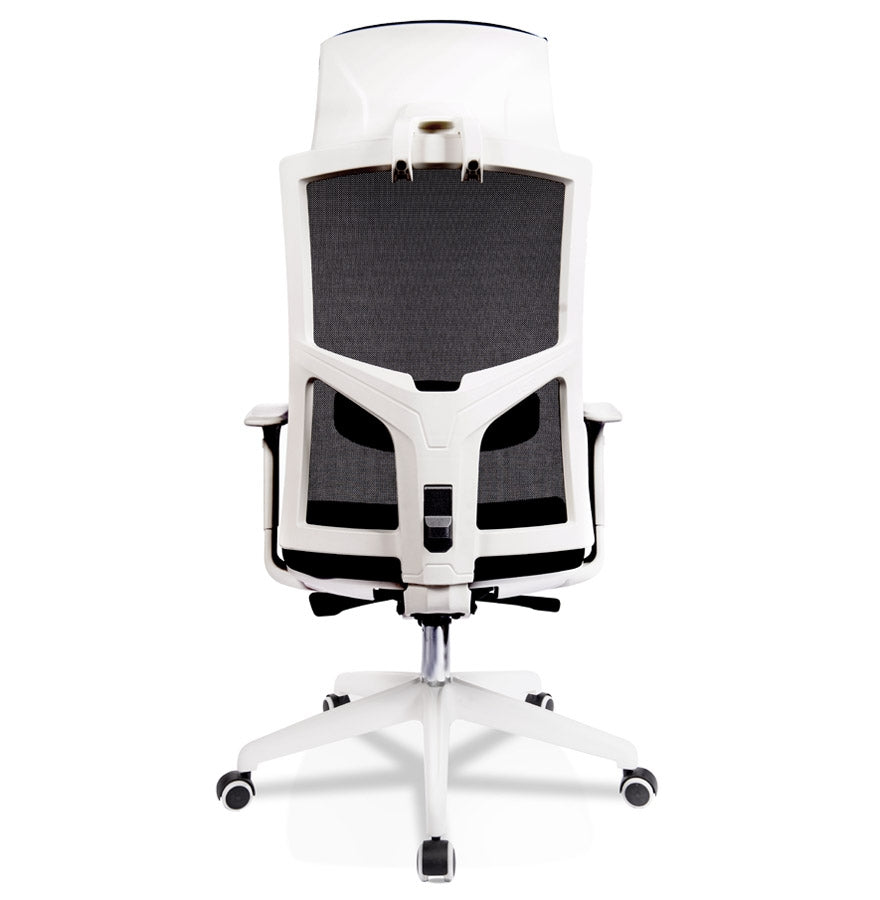 Vintara | Luxe bureaustoel met zwart stof en wit frame-OfficeKing