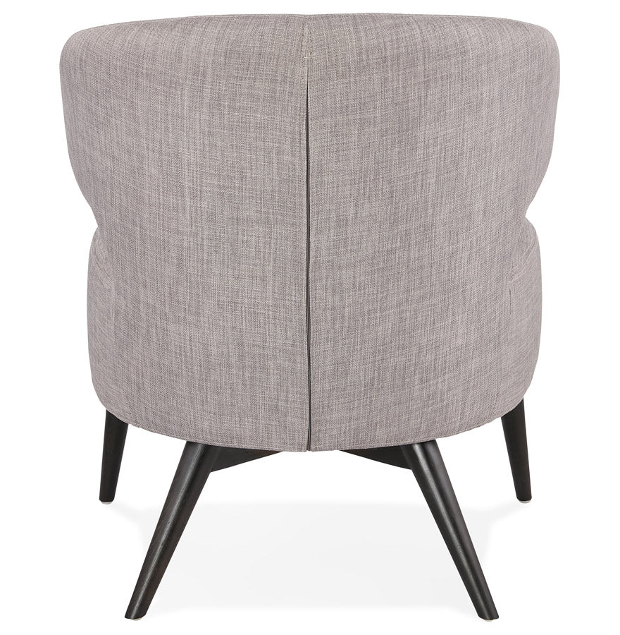 Odiluxe | Luxe lounge stoel met grijze stof en zwarte houten poten-OfficeKing