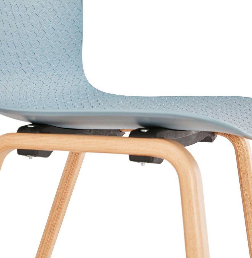 Nordaluxe | Scandinavische stoel – blauw – elegant design met natuurlijke houten poten-OfficeKing