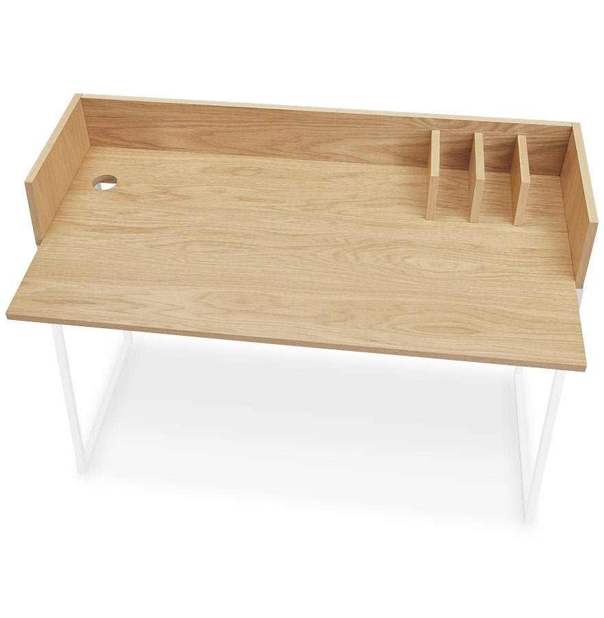 Salmoné | Elegante Designbureau in natuurlijk hout en wit metaal-OfficeKing