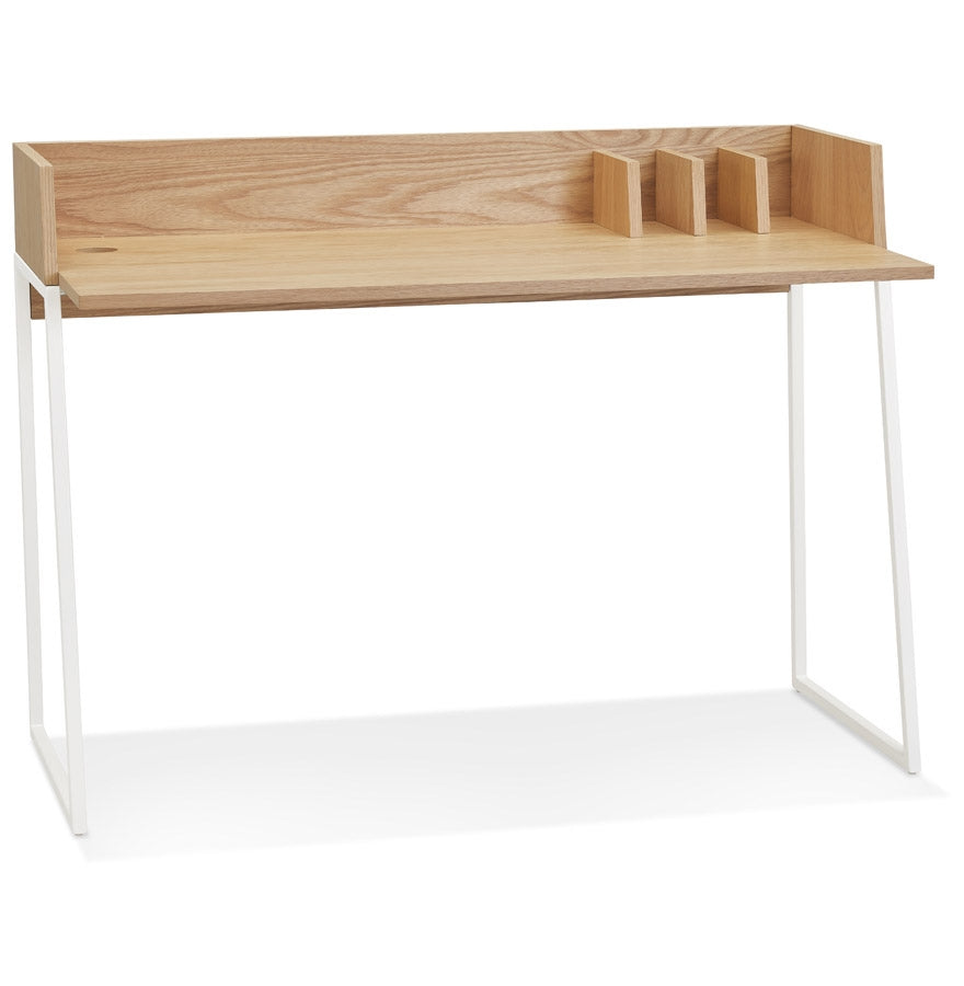 Salmoné | Elegante Designbureau in natuurlijk hout en wit metaal-OfficeKing