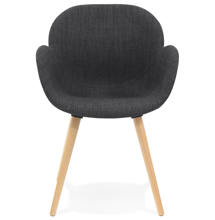Nordika | Scandinavisch design stoel – luxe donkergrijs stof-OfficeKing