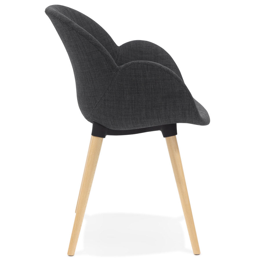 Nordika | Scandinavisch design stoel – luxe donkergrijs stof-OfficeKing