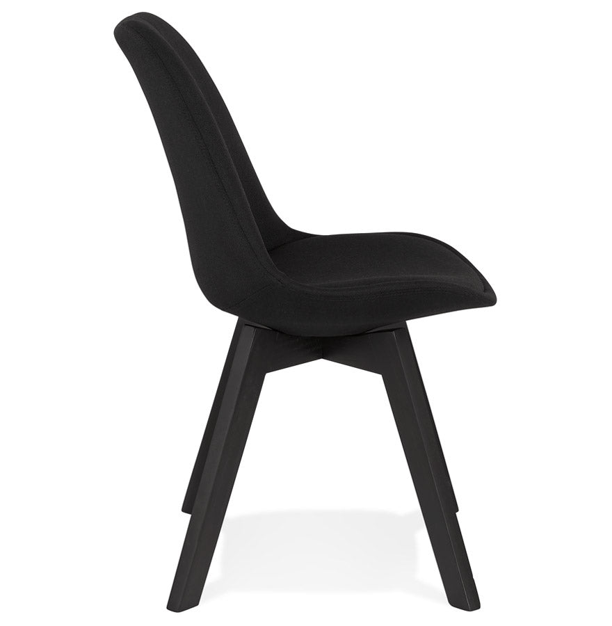 Virelle | Luxe zwarte stoffen en houten stoel – stijlvol en comfortabel