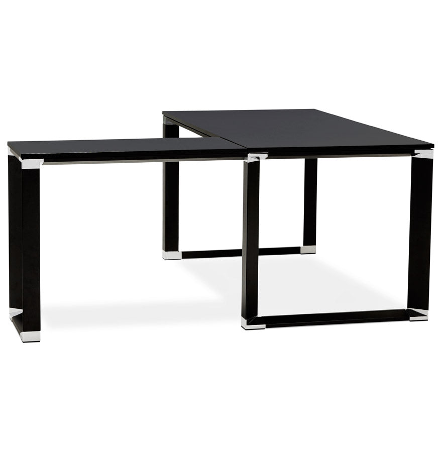 Xalora | Hoekvormig Directiebureau – Elegant zwart hout – Keuze in hoeken-OfficeKing