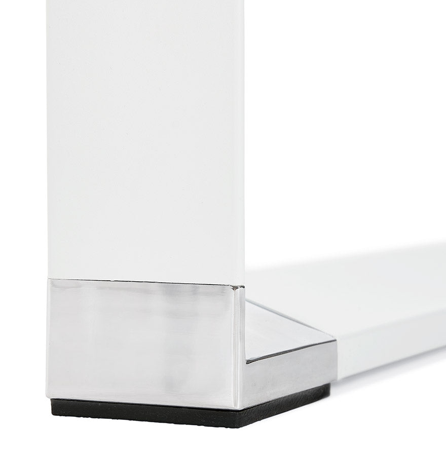 Kreos | Eleganter Designbureau mit edler Notenhölzer und modernem Weißmetall – 140x70 cm-OfficeKing