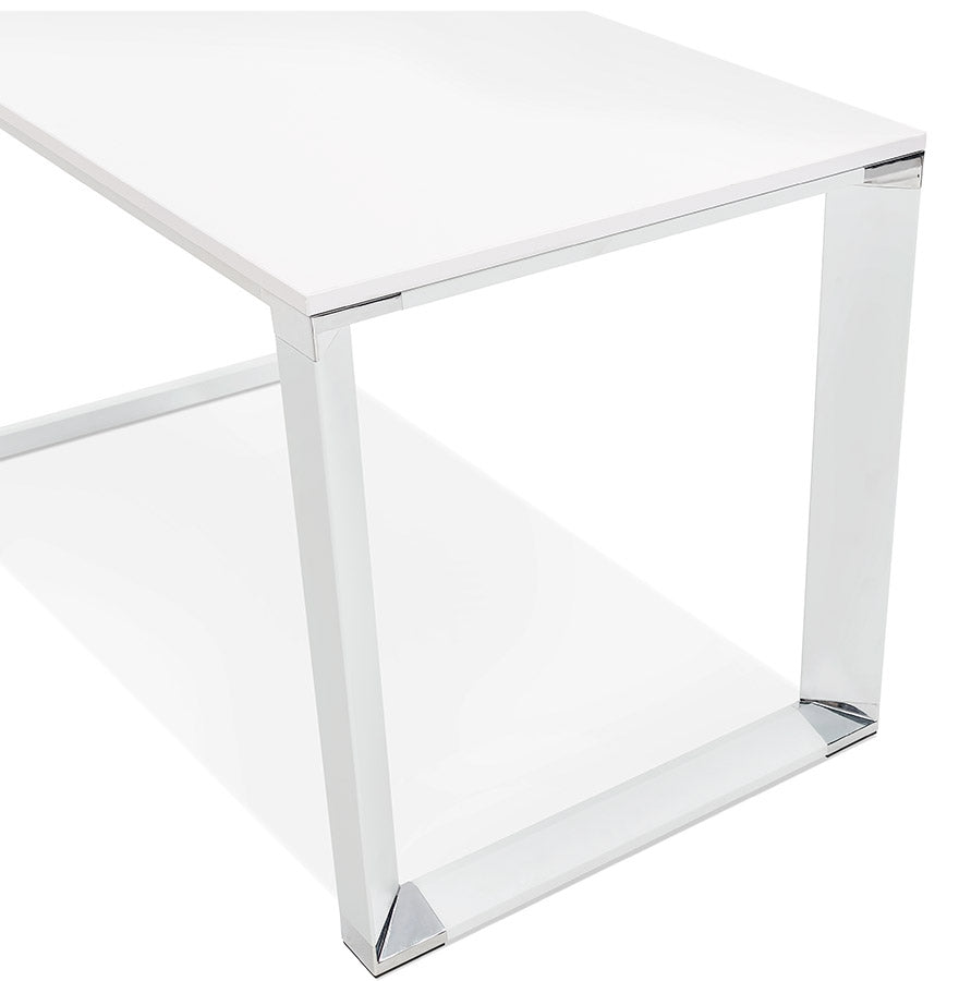Elara | Luxe rechte bureautafel in wit hout – 200x100 cm