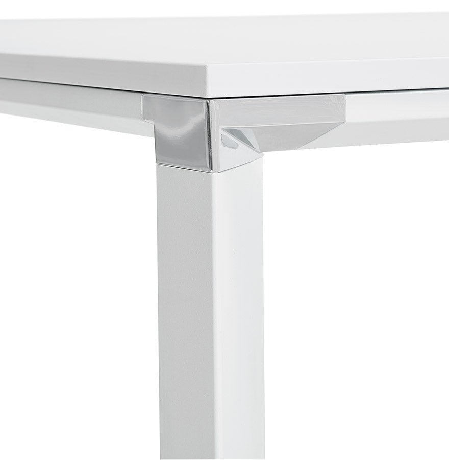 Elara | Luxe rechte bureautafel in wit hout – 200x100 cm