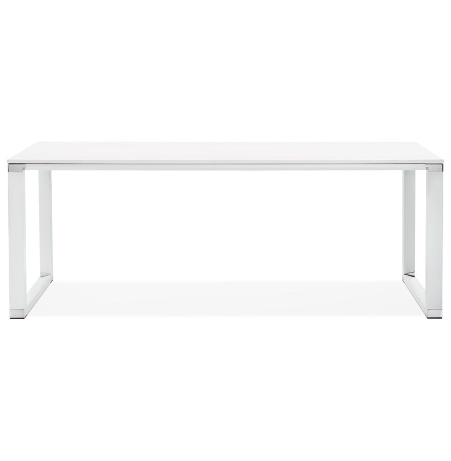 Elara | Luxe rechte bureautafel in wit hout – 200x100 cm