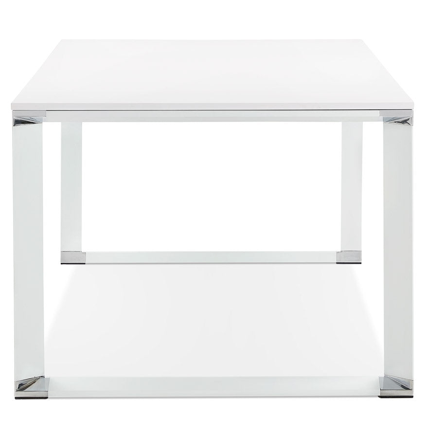 Elara | Luxe rechte bureautafel in wit hout – 200x100 cm