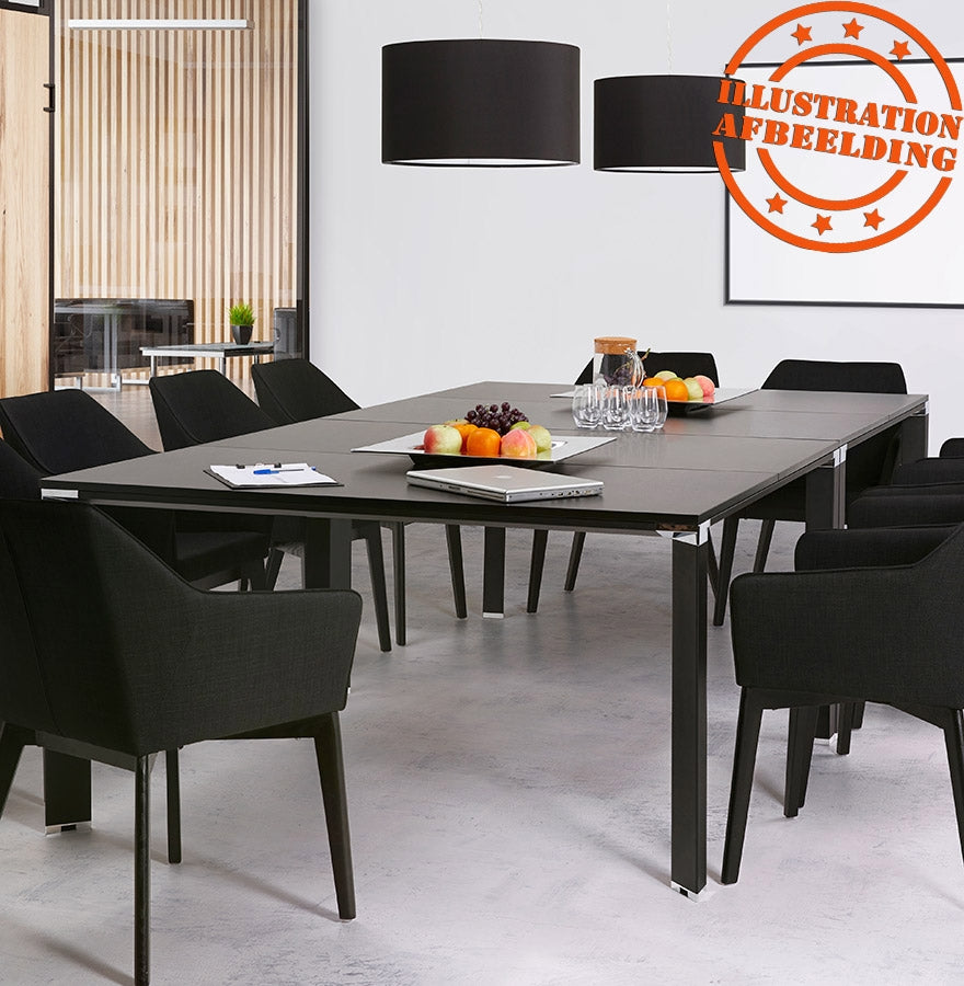 Noxara | Elegante vergadertafel – zwart – 140x140 cm