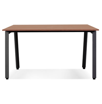 Amadore | Elegante rechte bureau – notenhout en zwart metaal – 160x80 cm-OfficeKing