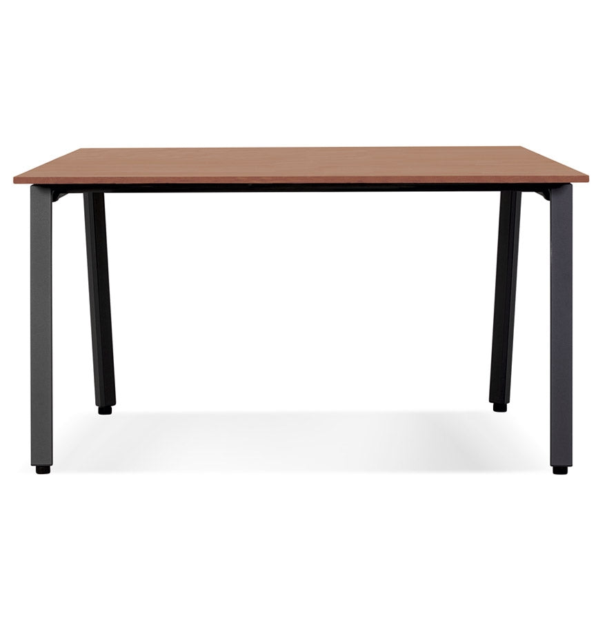 Amadore | Elegante rechte bureau – notenhout en zwart metaal – 160x80 cm