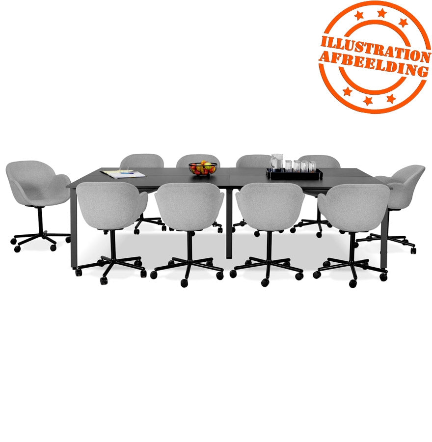 Valoria | Dubbele Rechte Bureau – Luxe notenhout en zwart metaal-OfficeKing