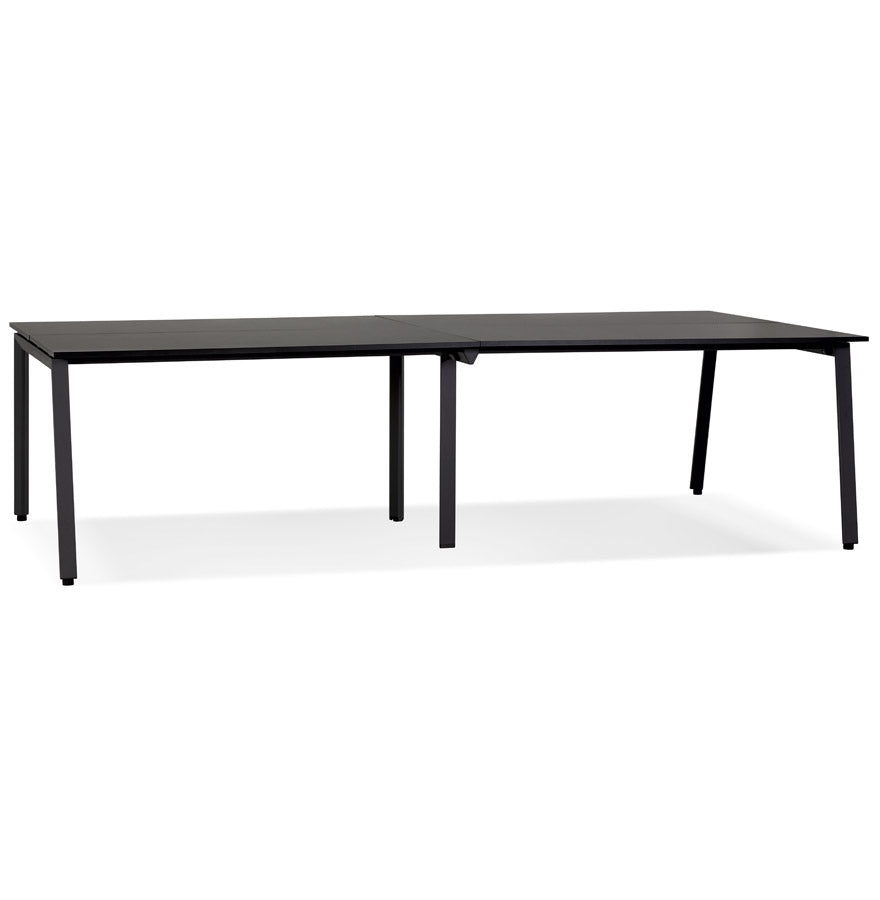 Aristelle | Dubbele Rechte Bureau – Luxe Hout en Metaal – Ruimtebesparend Design