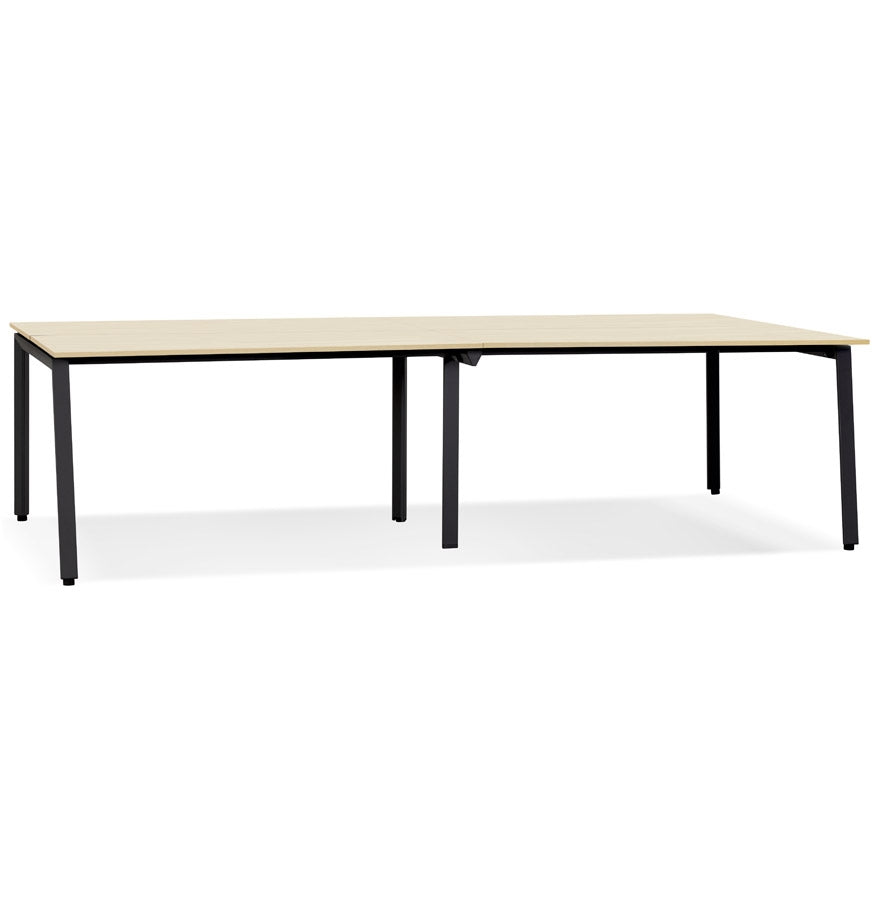 Amadore | Luxe bureau met natuurlijk hout en zwart metaal - 280x140 cm