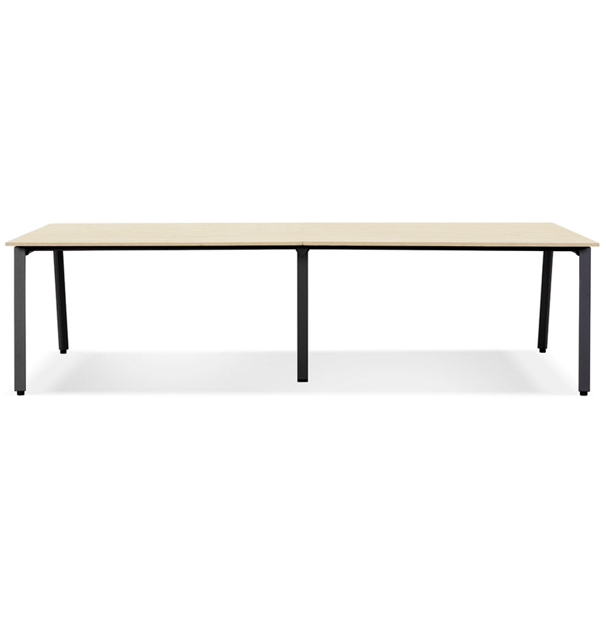 Amadore | Luxe bureau met natuurlijk hout en zwart metaal - 280x140 cm-OfficeKing