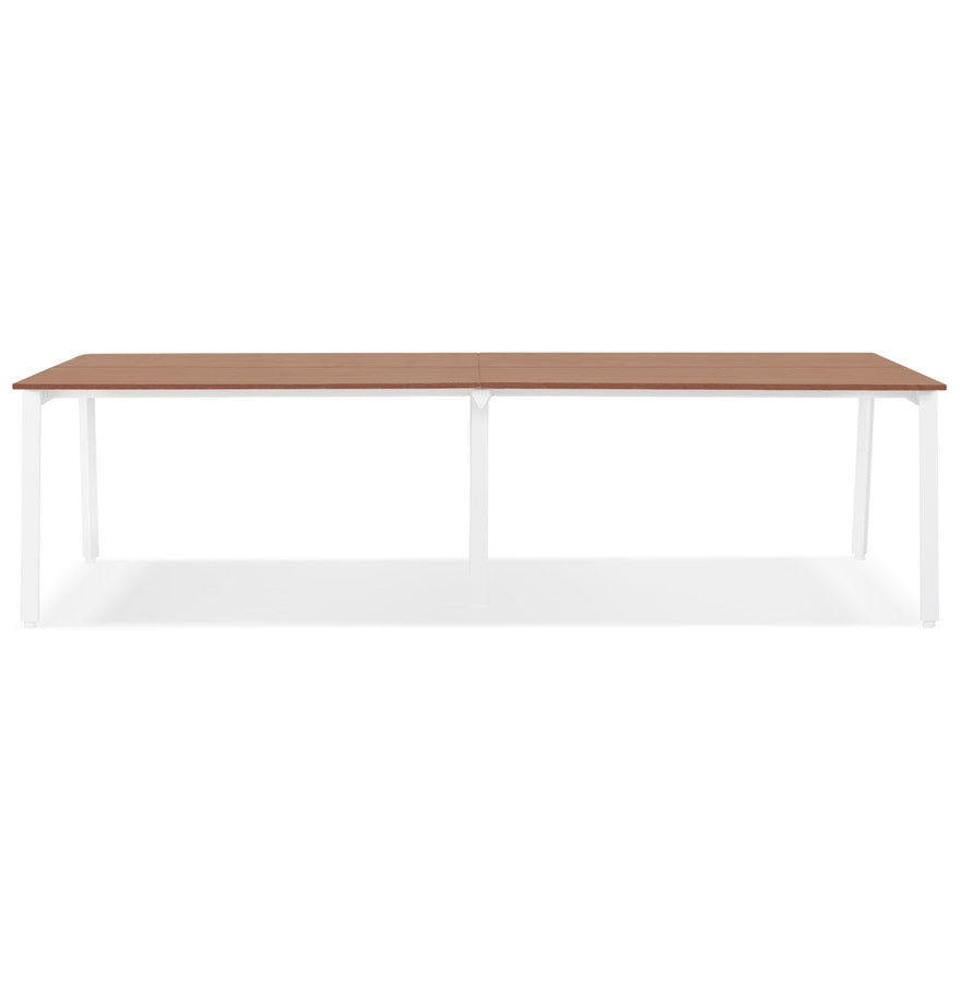 Amalfi | Luxe Dubbele Bureau met Notenhout en Wit Metaal - Elegant en Ruimtelijk