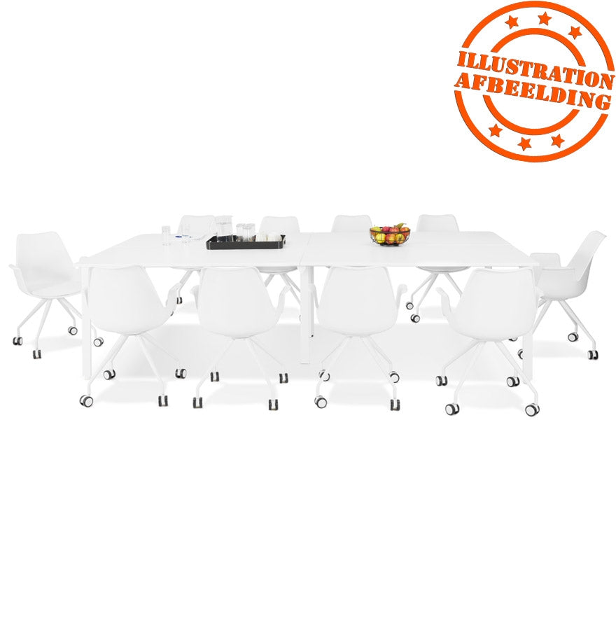 Amalfi | Luxe Dubbele Bureau met Notenhout en Wit Metaal - Elegant en Ruimtelijk