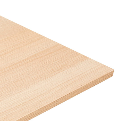 Arista | Luxe vergadertafel met natuurlijk hout en wit metaal - 140x140 cm-OfficeKing