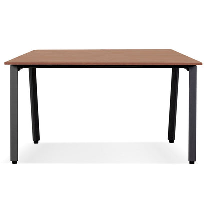 Alurea | Luxe vergadertafel met notenhout en zwart metaal - 140x140 cm-OfficeKing