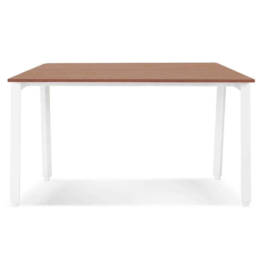Noblesse | Elegante vergadertafel met notenhout en wit metaal – perfect voor moderne ruimtes-OfficeKing