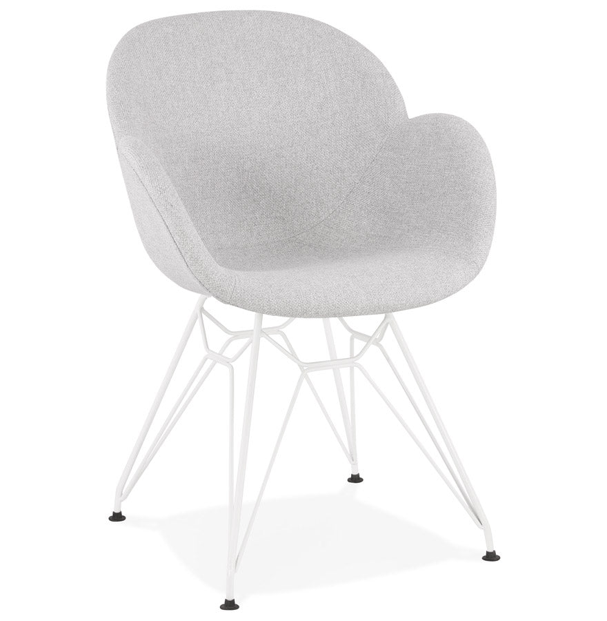 Aurelia | Luxe lichtgrijze stoel – elegant design – stevig metalen onderstel