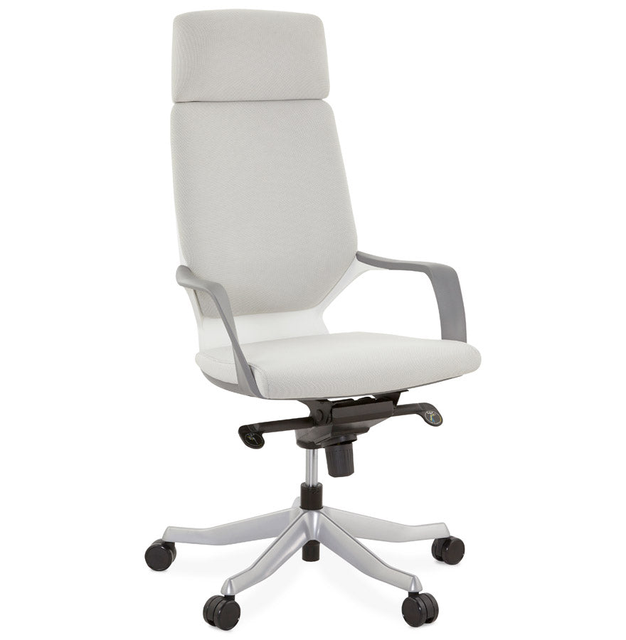 Brevina | Luxe bureaustoel in grijze stof – ergonomisch en stijlvol